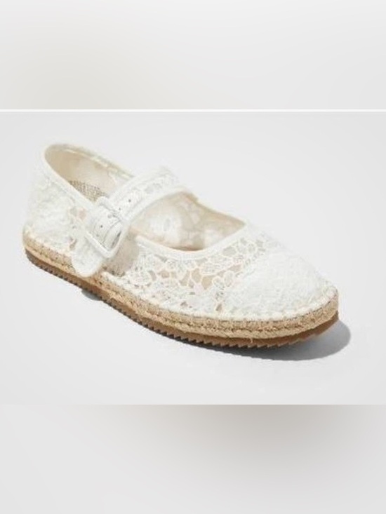 art class Other - Art Class White Lace Mary Jane Espadrille Youth 5  Flats Coquette